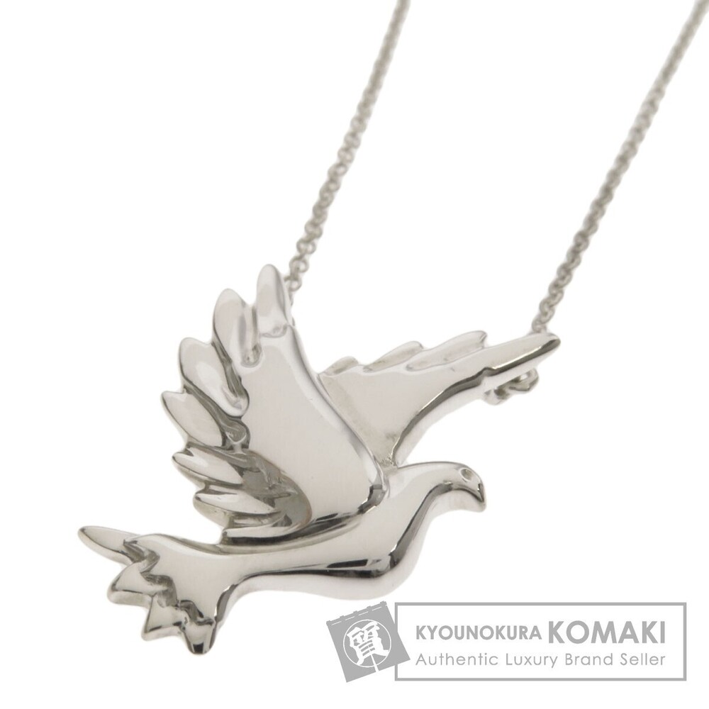 Tiffany Co Dove Bird Necklace Silver